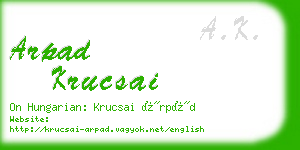 arpad krucsai business card